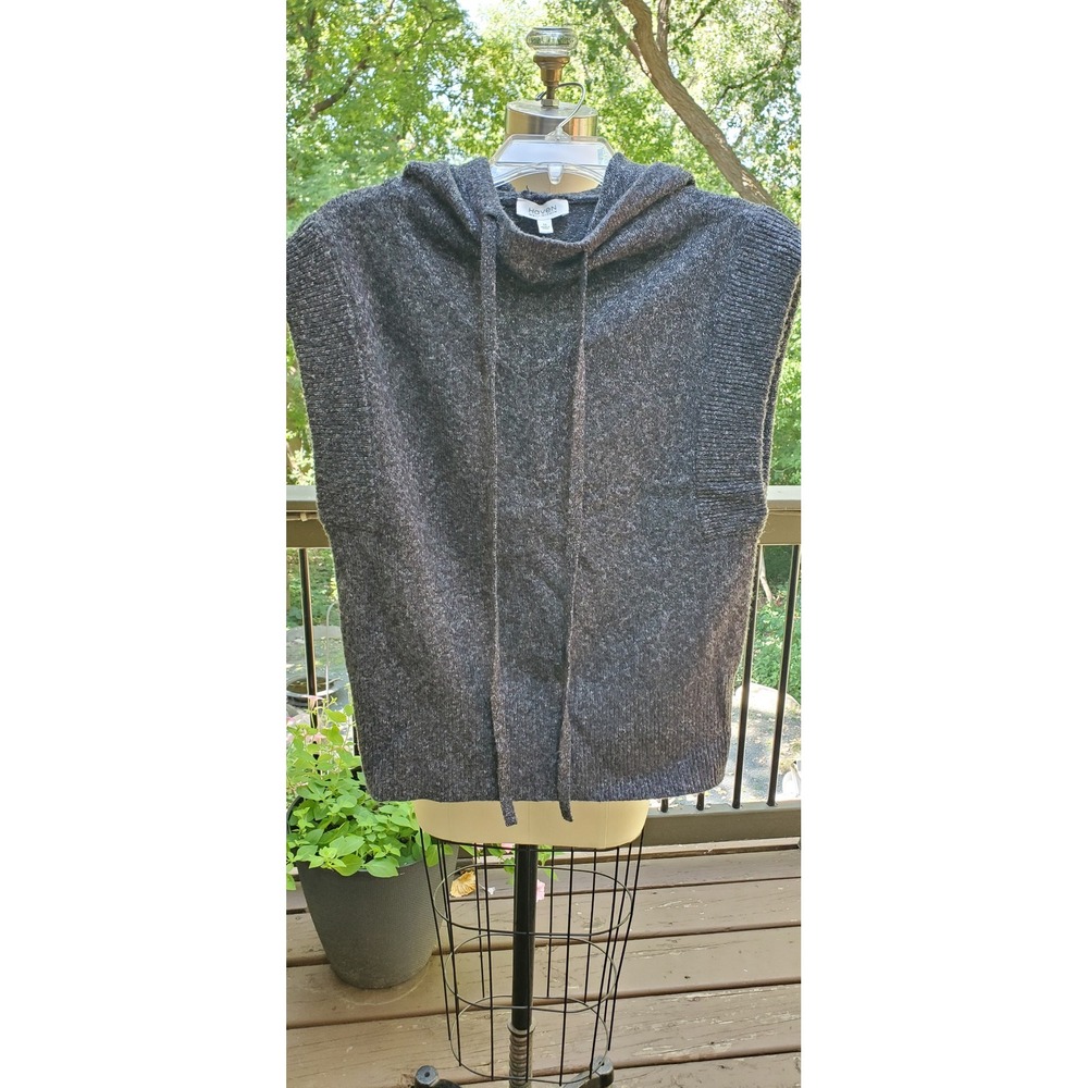 Haven Well Within Charcoal Gray Marl Sleeveless Sweater Hoodie XS